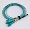 OM3 50/125 Fiber Optic Patch Cord Breakout Cable MPO To LC 8/12 Fibers