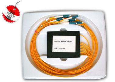 1 × 8 PLC Fiber Optic Splitter ABS Package Low Polarization Dependent Loss