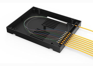 1 × 8 PLC Fiber Optic Splitter ABS Package Low Polarization Dependent Loss