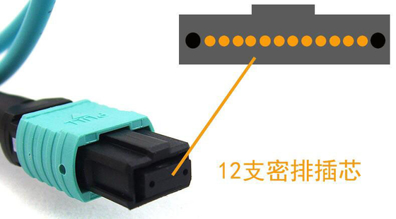 100G 72 Fiber OM3 MTP Patch Cord Aqua Cable