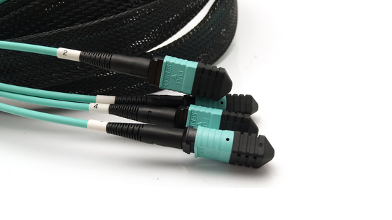 100G 72 Fiber OM3 MTP Patch Cord Aqua Cable