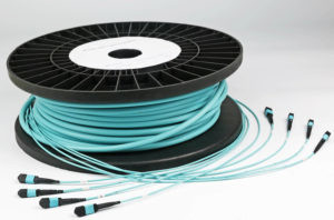 100G 72 Fiber OM3 MTP Patch Cord Aqua Cable
