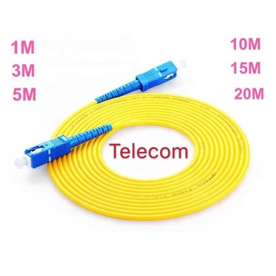 Yellow 9/125 Single Mode Duplex SC/UPC-SC/UPC Fiber Optic Patch Cord with FC Connector
