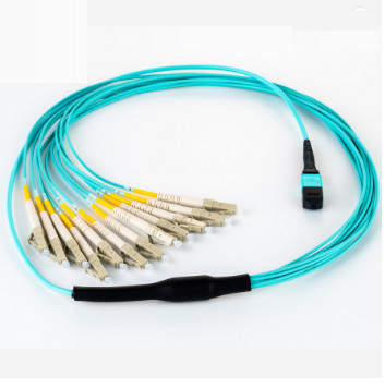 MPO-LC Đầu nối MPO 8 dây Sợi quang vá dây Aqua