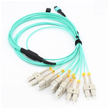 8 Core 12 Core MPO MM OM3 OM4 Female đến LC 12 Core MPO MTP Dây vá sợi quang