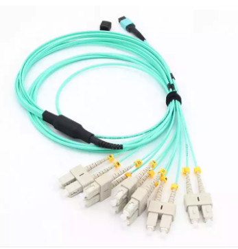 8 12 Core MPO MM OM3 OM4 Female to LC Sợi quang vá dây