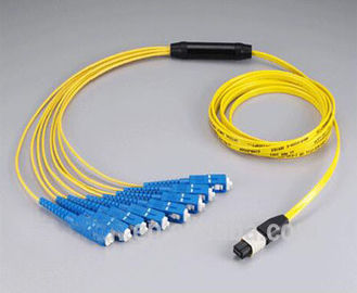 Yellow Breakout Mpo - Sc Fiber Optic Patch Cord 8 Cores Telcordia Standard