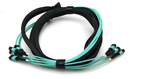 100G 72 Fiber OM3 MTP Patch Cord Aqua Cable