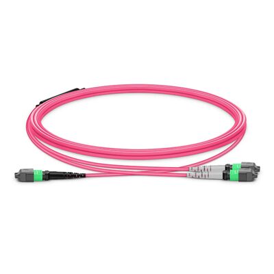 Chất lượng OM4 MTP Breakout Cable với kết nối APC và OFNP an toàn cháy cho trung tâm dữ liệu tốc độ cao Nhà máy
