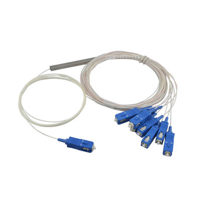 Bộ tách sợi quang PLC 1 × 8, gói ABS, cáp 0.9mm cho mạng FTTX / mạng PON